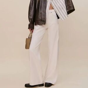 NWT Reformation Cary High Rise Slouchy Wide Leg Jeans Size 25 in Fior Di Latte